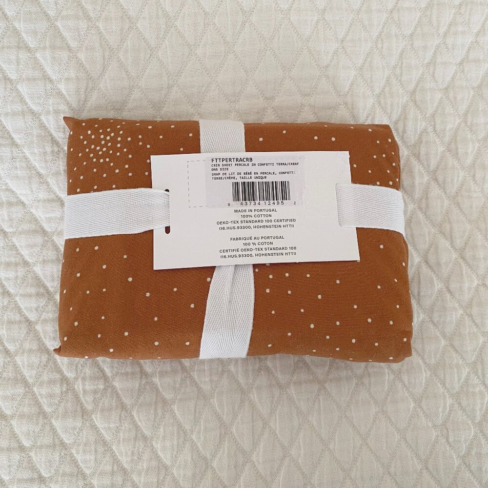 NWT Parachute Percale Crib Sheet in Terra Confetti - Picture 3 of 5